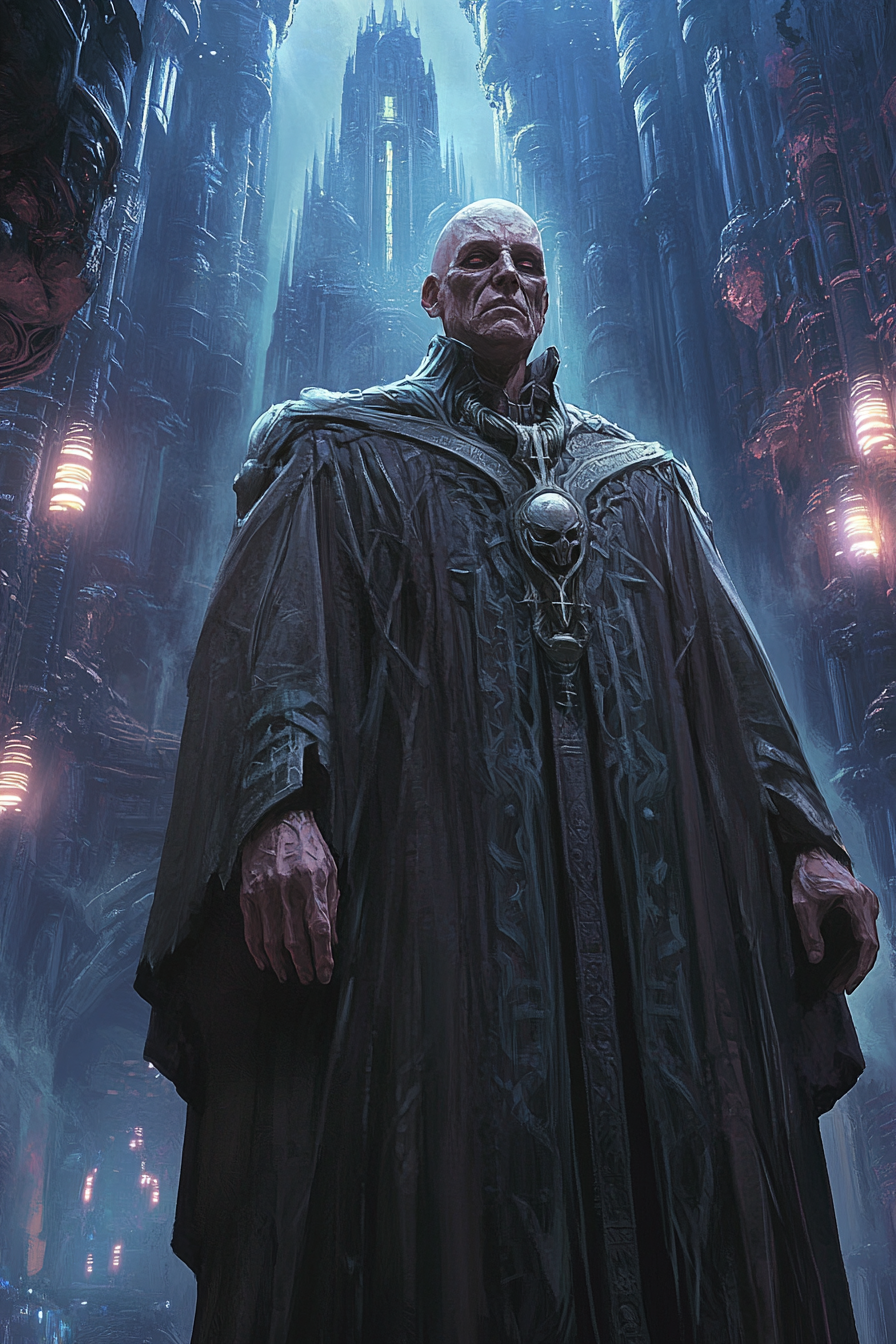 A Male Grimdark Initiate in Gothic Robe