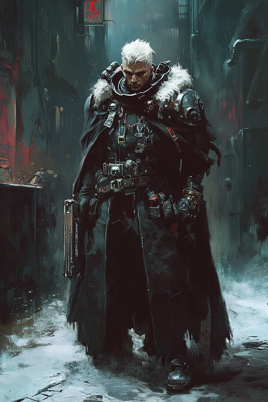 A Male Hive Ganger in Grimdark Street Clothes