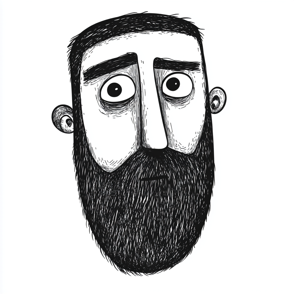 A Man's Face Portrait with a Beard