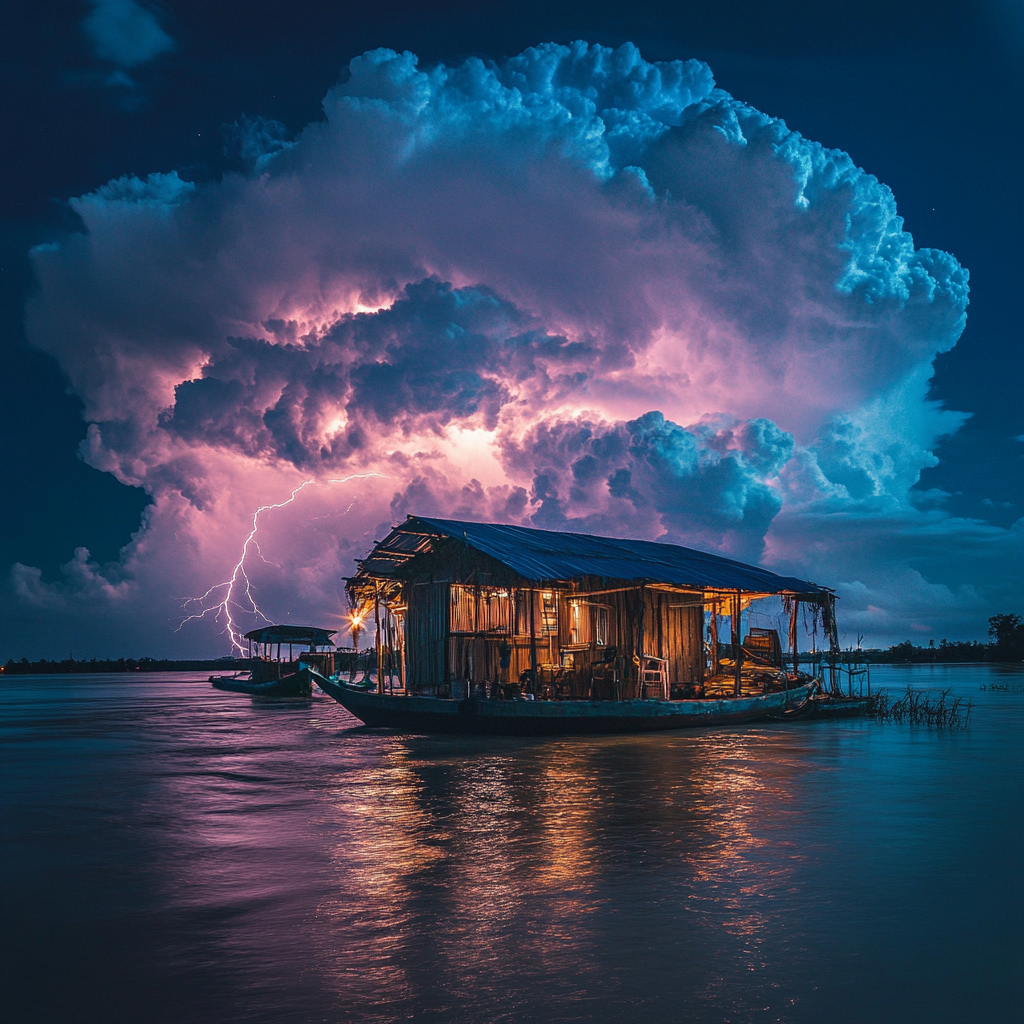 A Massive Thunderstorm Lighting up Catatumbo Lightning Venezuela