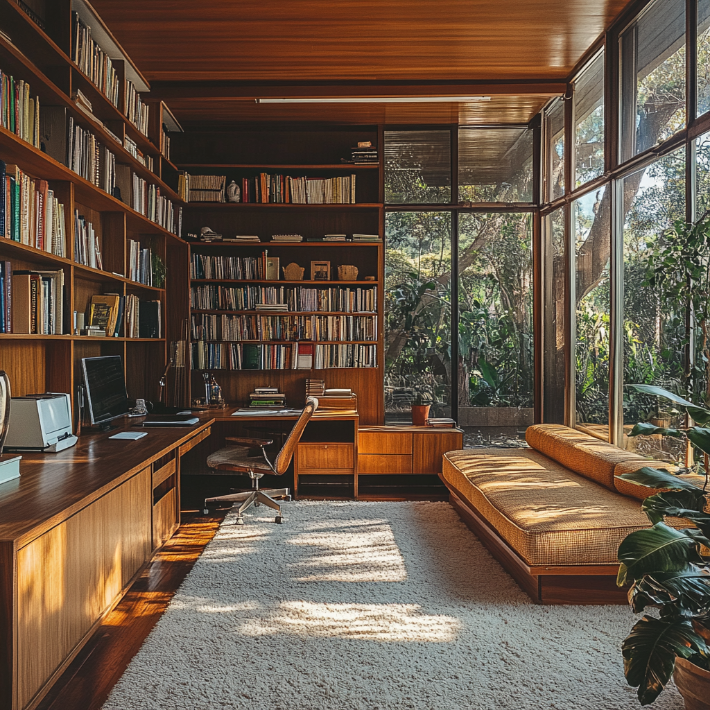 A Mid Century Modern Home Office Design