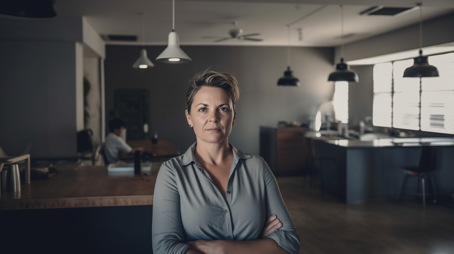 A Middle Aged Woman in Newly Furnished Office