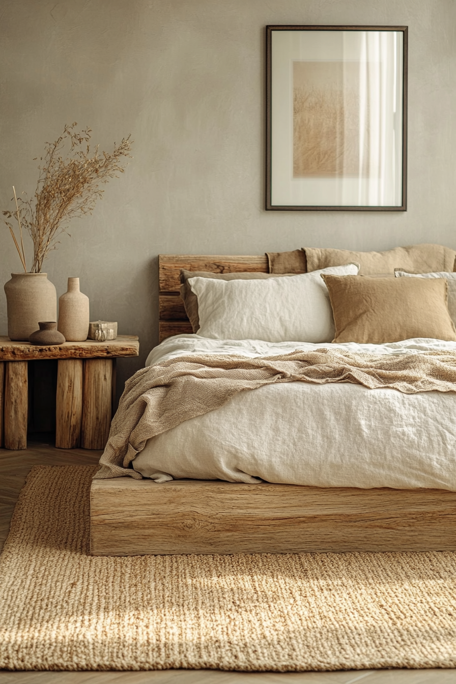 A Minimalist Earthy Bedroom with Natural Elements