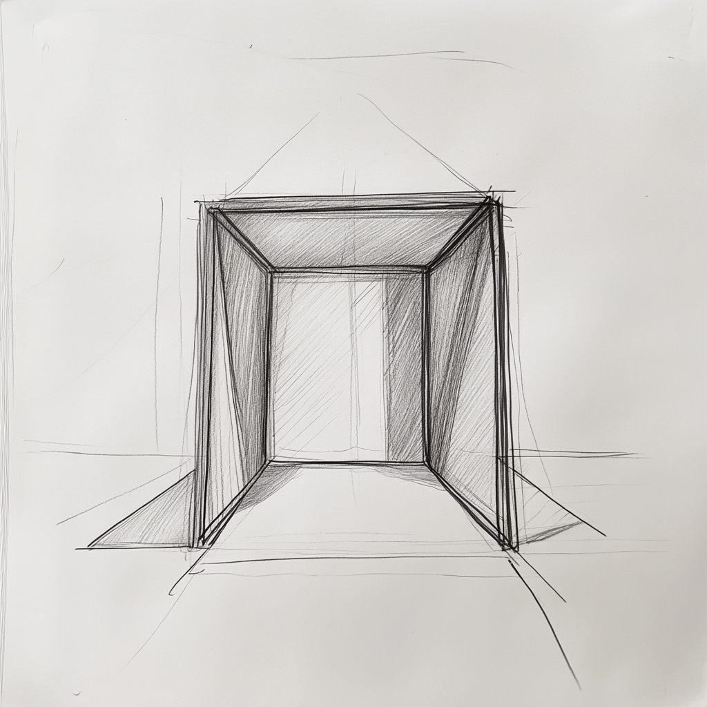 A Minimalist Rem Koolhaas Star Gazing Shelter Sketch