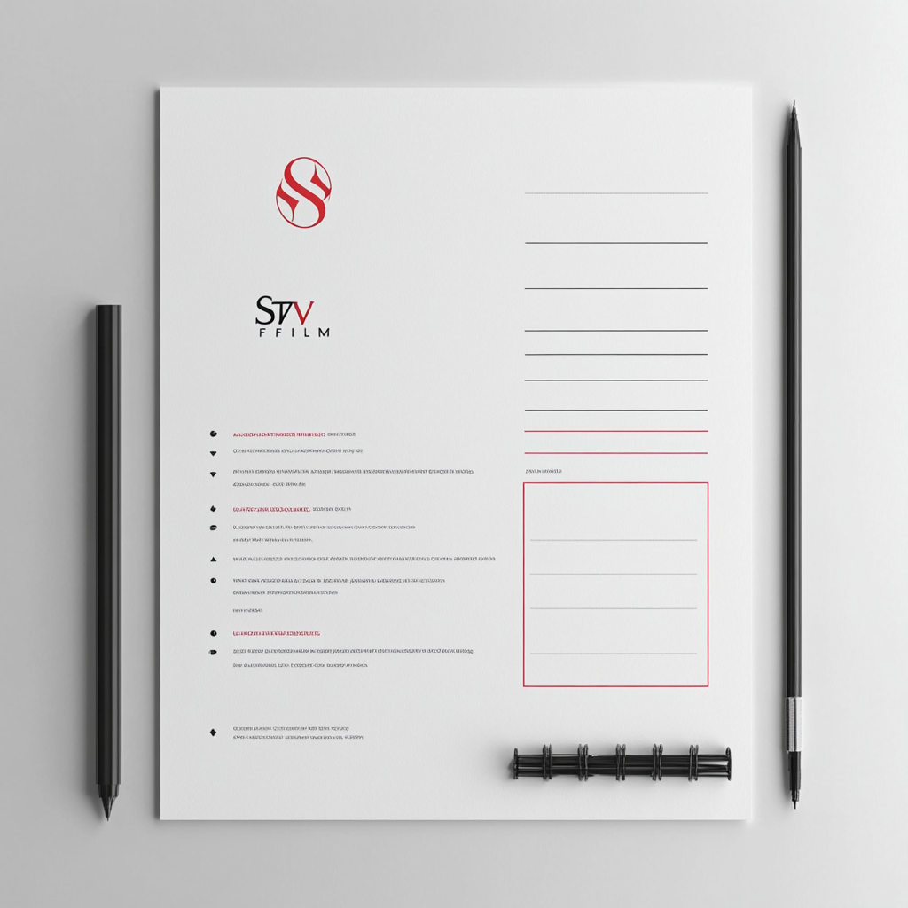 A Minimalist White Letterhead Design for Seven Films