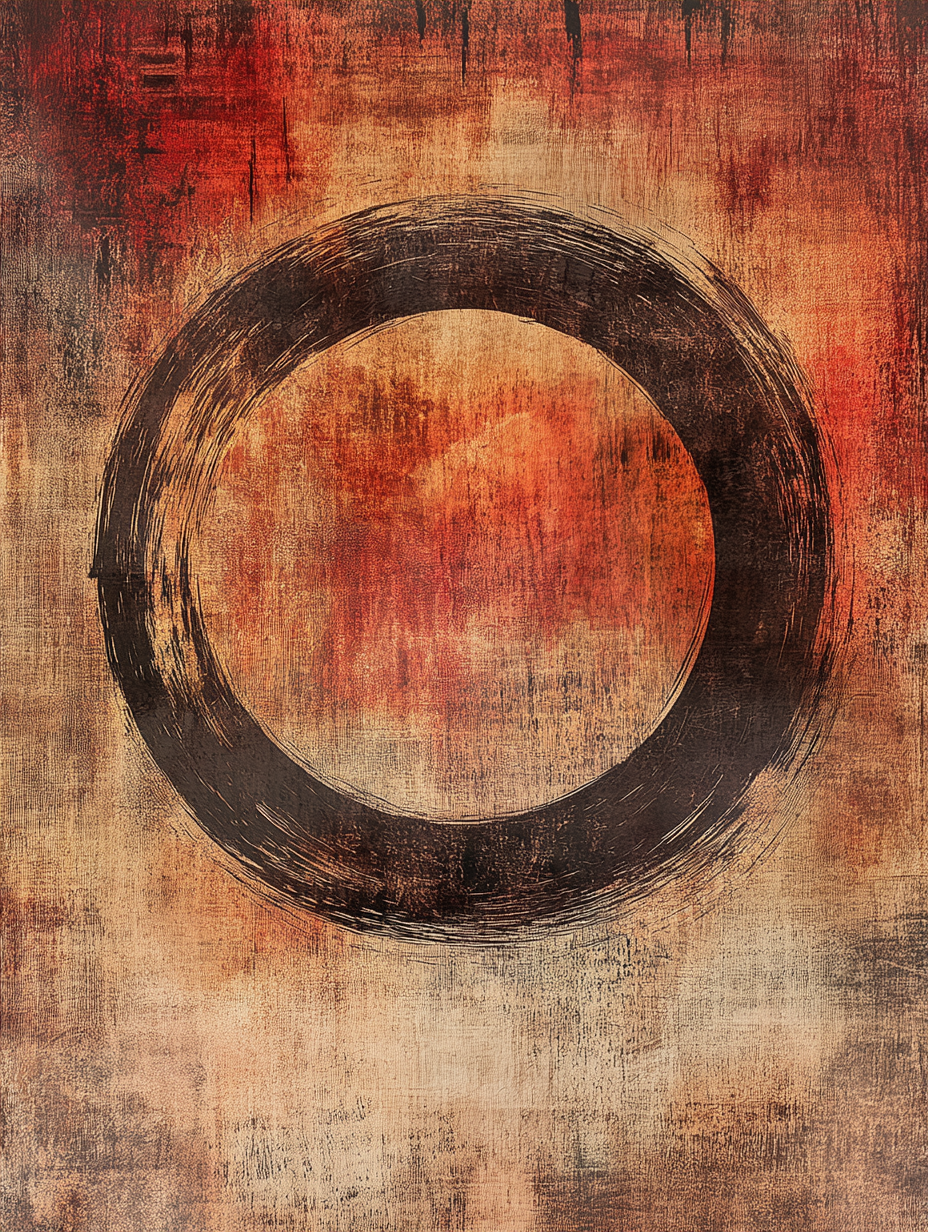 A Mixed Media Enso Zen Circle Painting