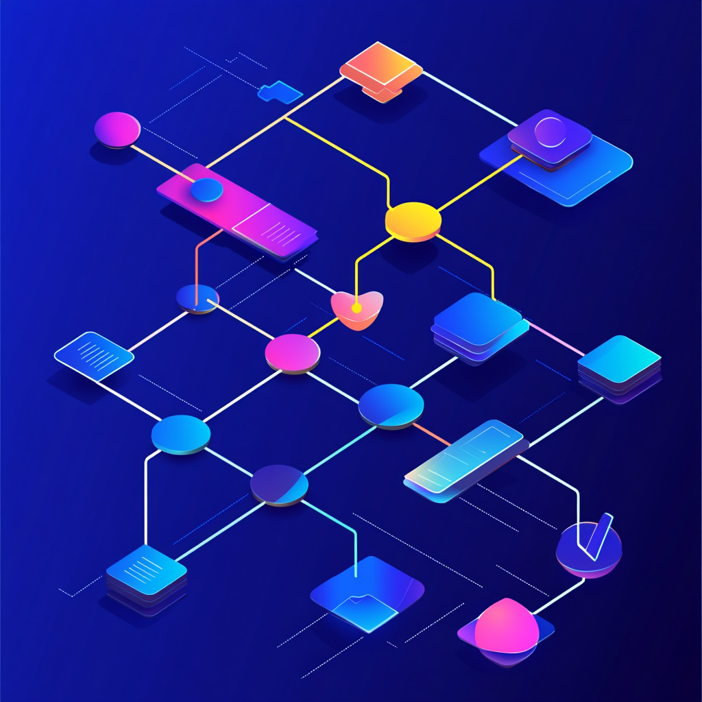 A Modern, Sleak Decision Flowchart with Vibrant Gradients