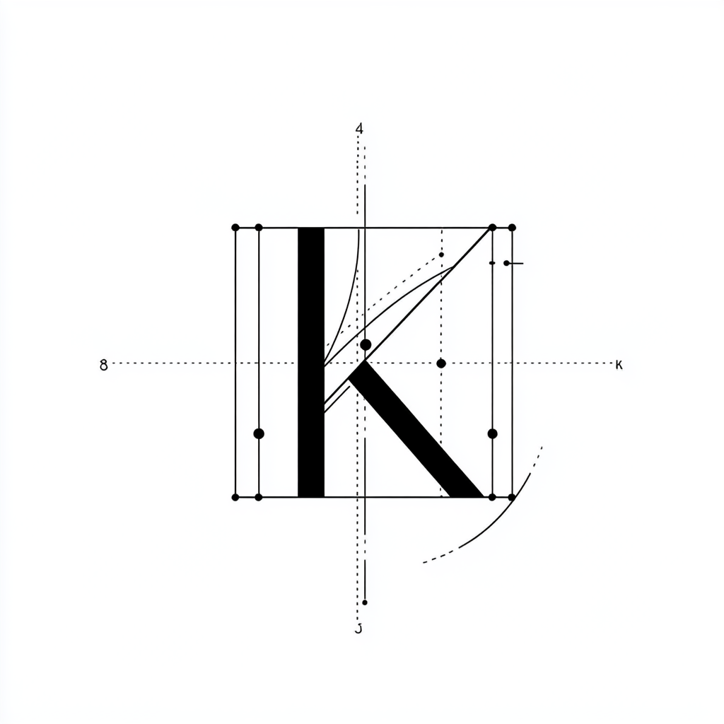 A Modern 'K' Symbol with Mathematical Touch