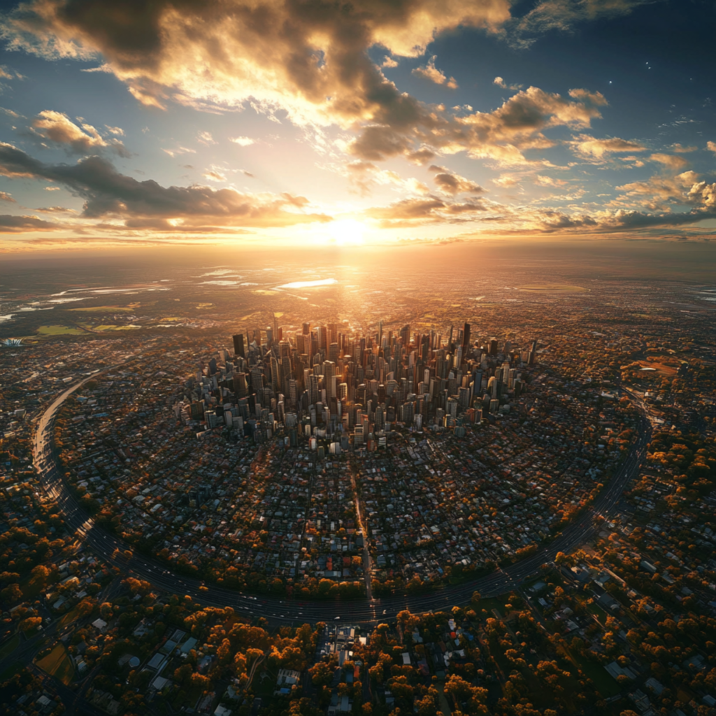 A Modern City with Skyscrapers in New Zealand