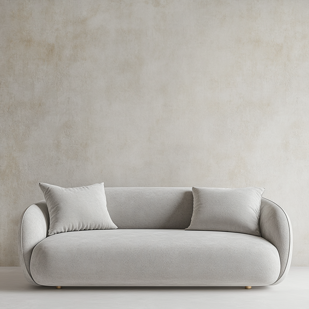 A Modern Gray Sofa With Simple Design