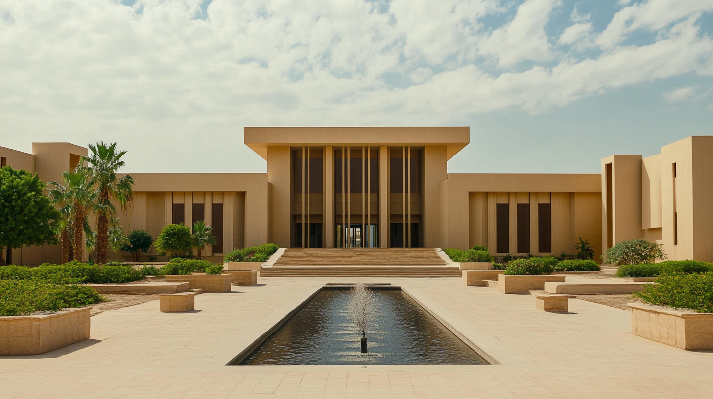 A Modern Saudi Administration Building with Sandy Colors