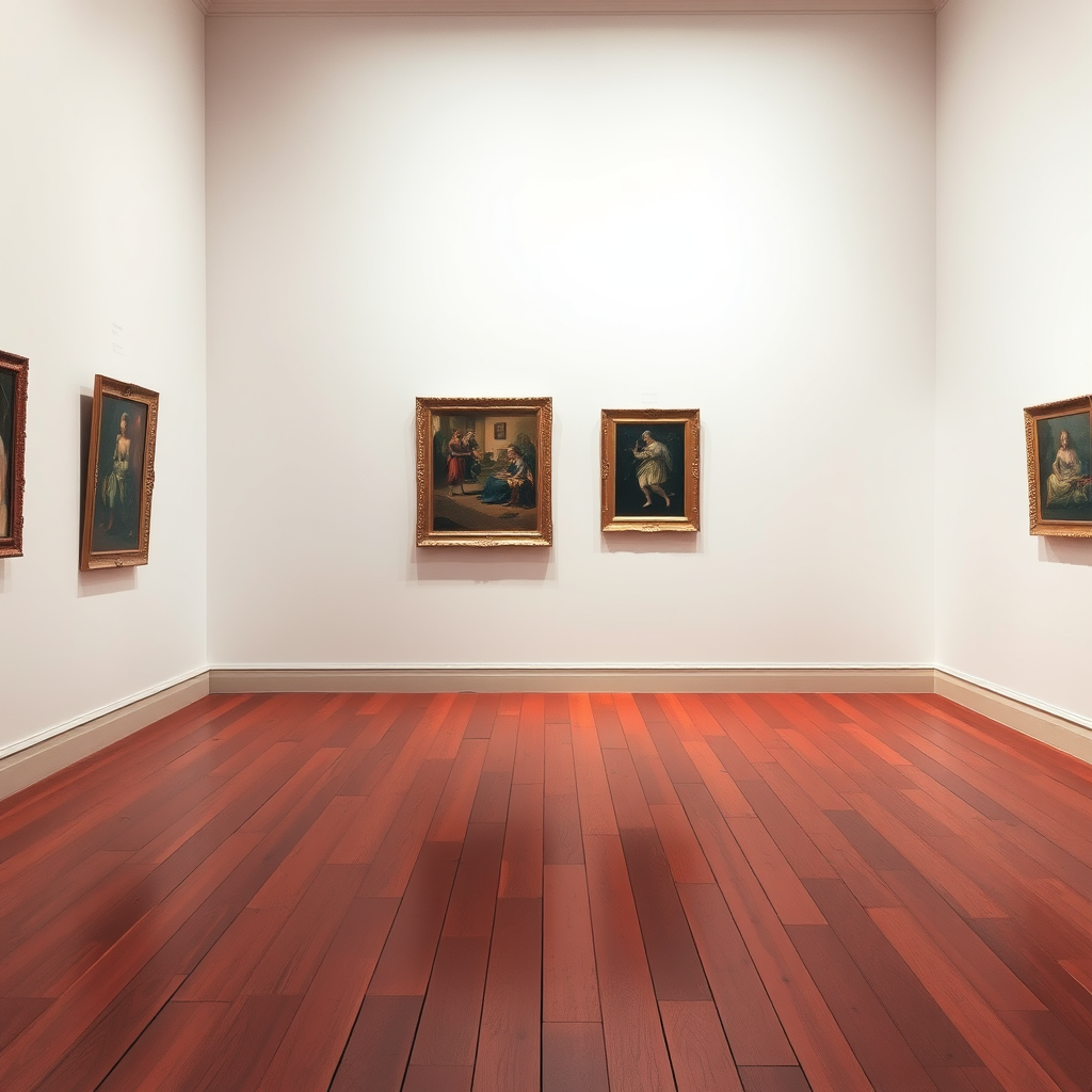 A Museum Wall and Wooden Floor No Artworks