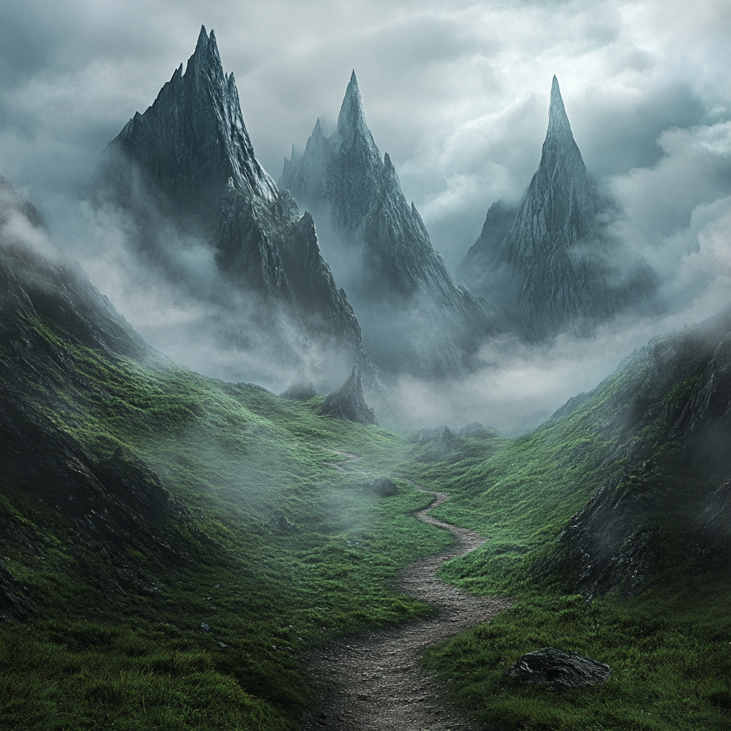 A Mystical Mountain Trail: A Serene Landscape