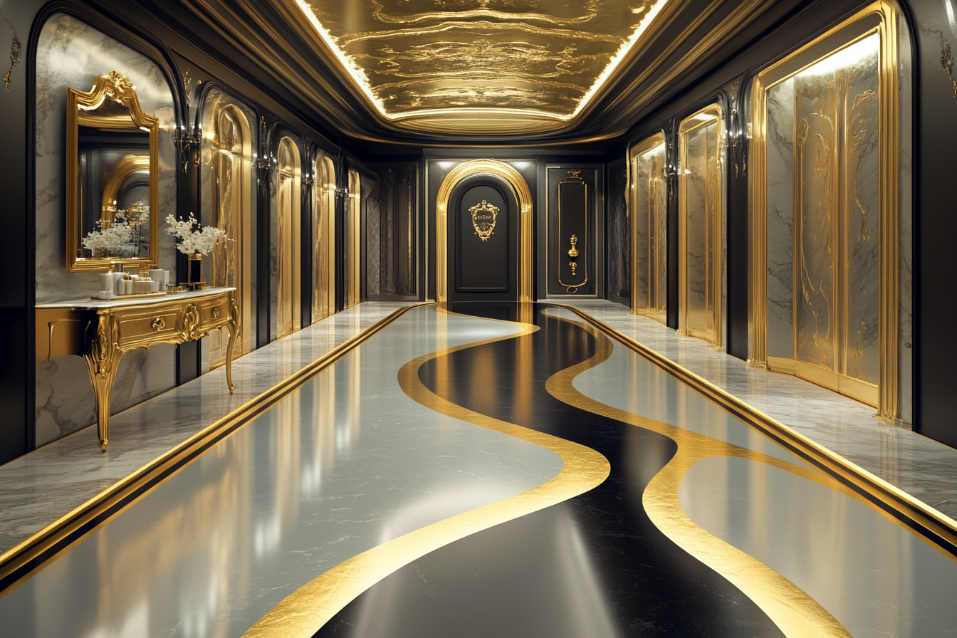 A Mystical Perfume House with Gold-Black Theme