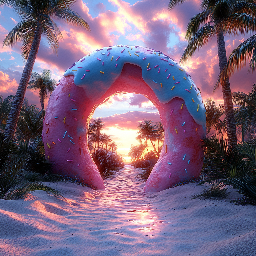 A Path through Icing Arch at Sunset Beach