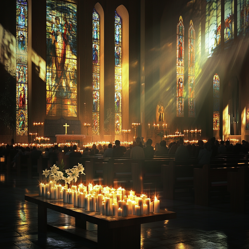 A Peaceful All Saints’ Day Church Scene