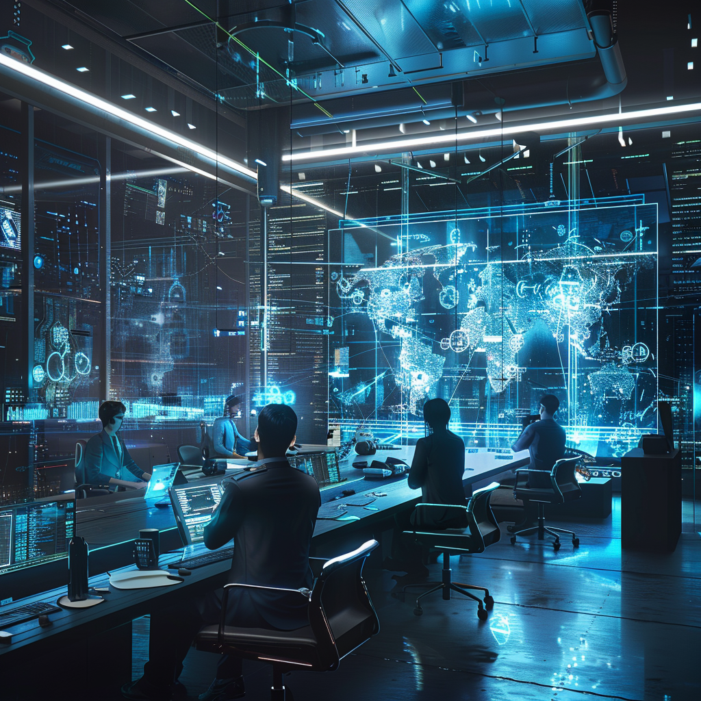 A Person Leading Study Group in Futuristic Environment