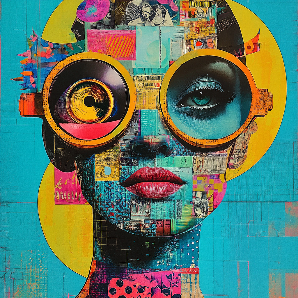 A Photorealistic Woman in Vibrant Pop Art Surrealism