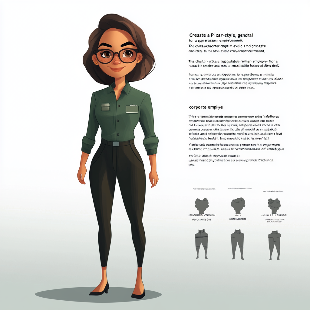 A Pixar-Style Professional Helpdesk Employee Avatar