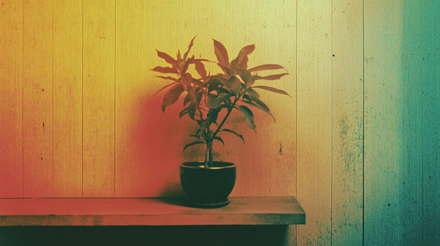 A Plant on Wooden Shelf in Athlete's Apartment