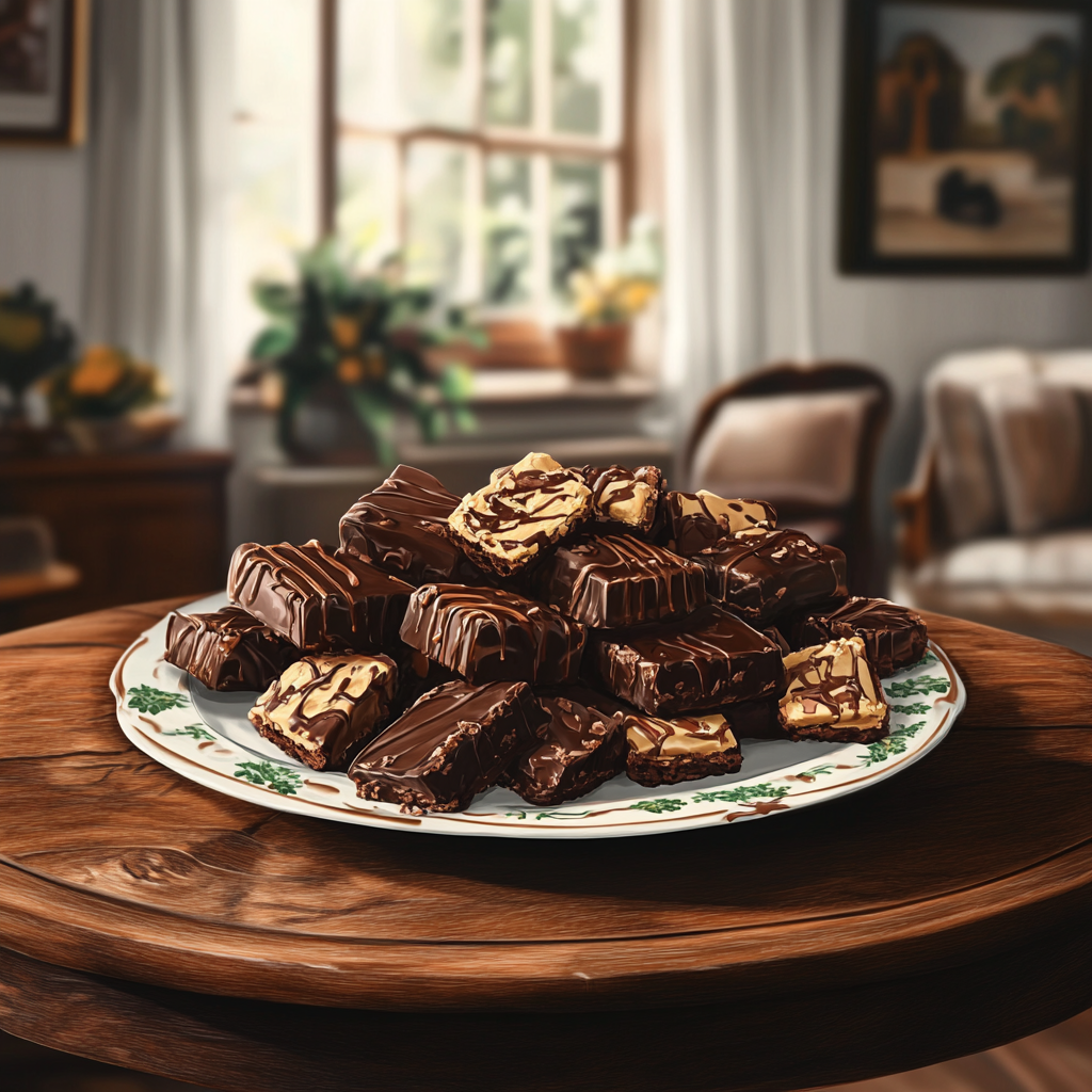 A Plate of Homemade Cookies, Brownies, Chocolates