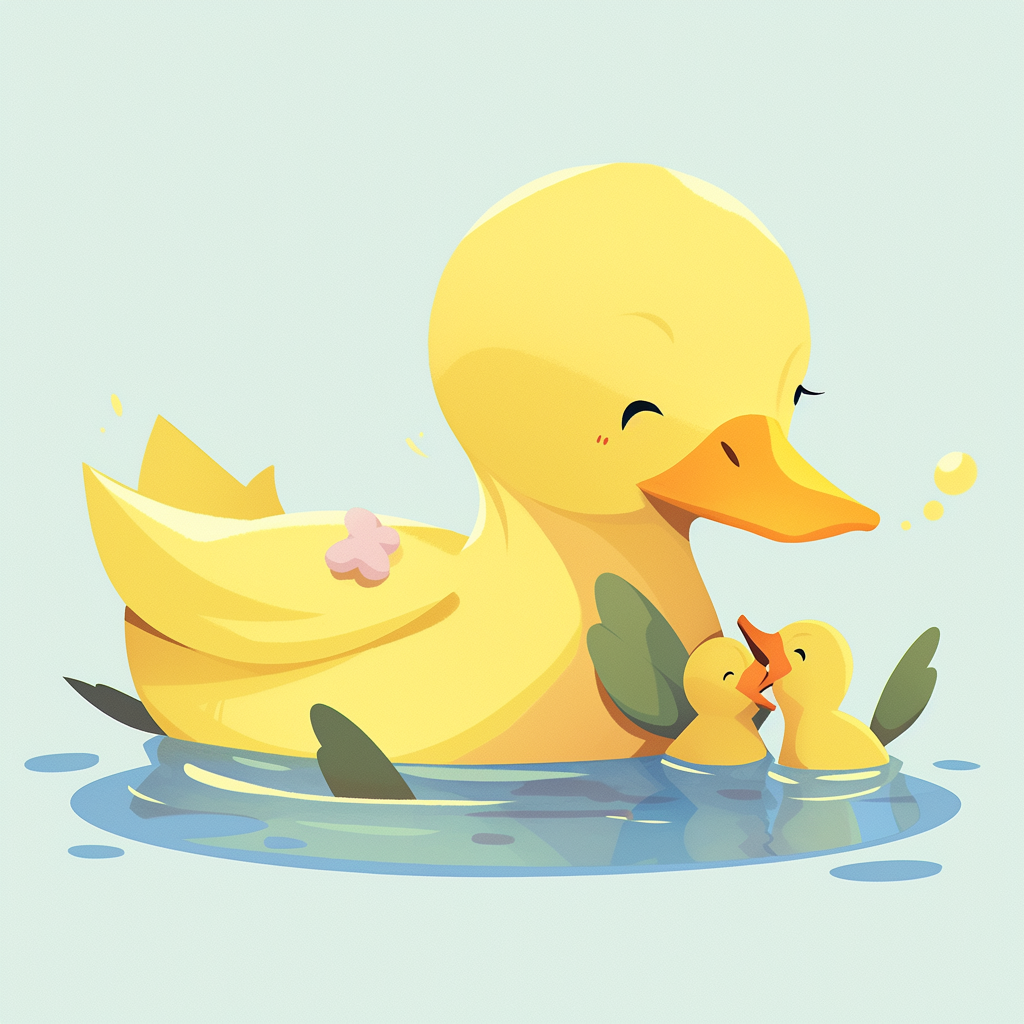 A Playful Little Duck in Water