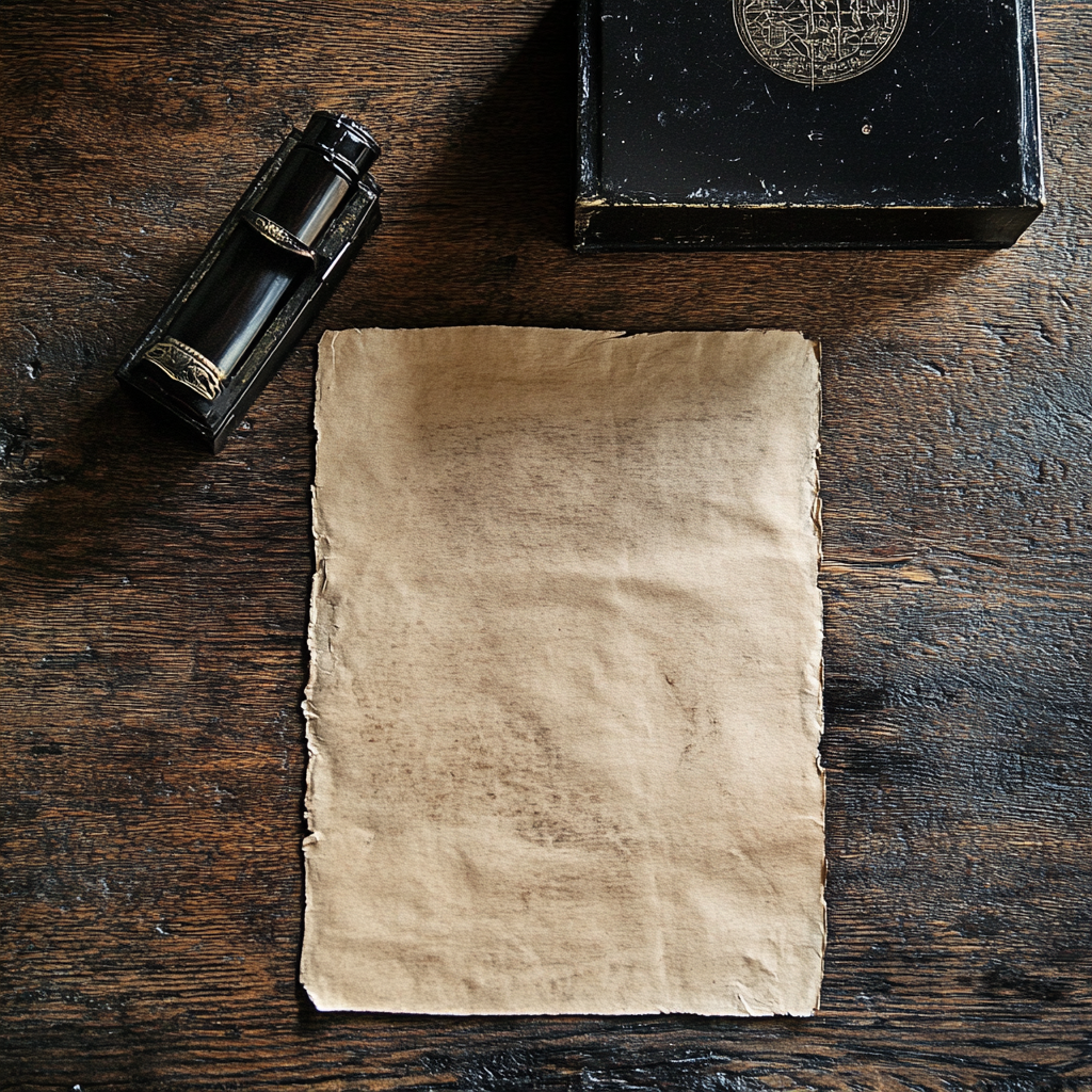 A Polished Oak Table with Vintage Writing Accoutrements