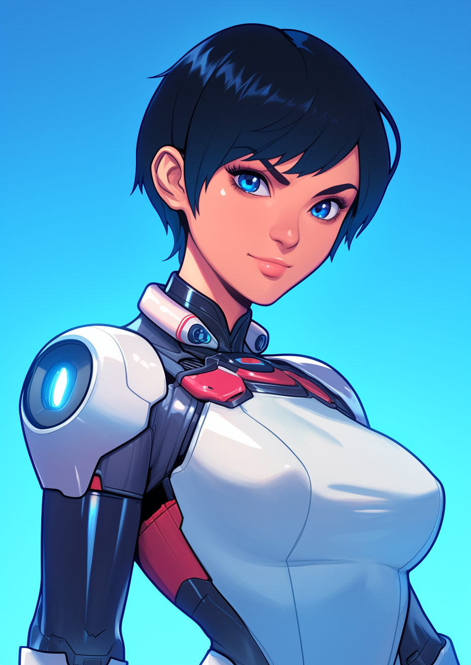 A Portrait of Cute Japanese Woman in Sci-fi Costume