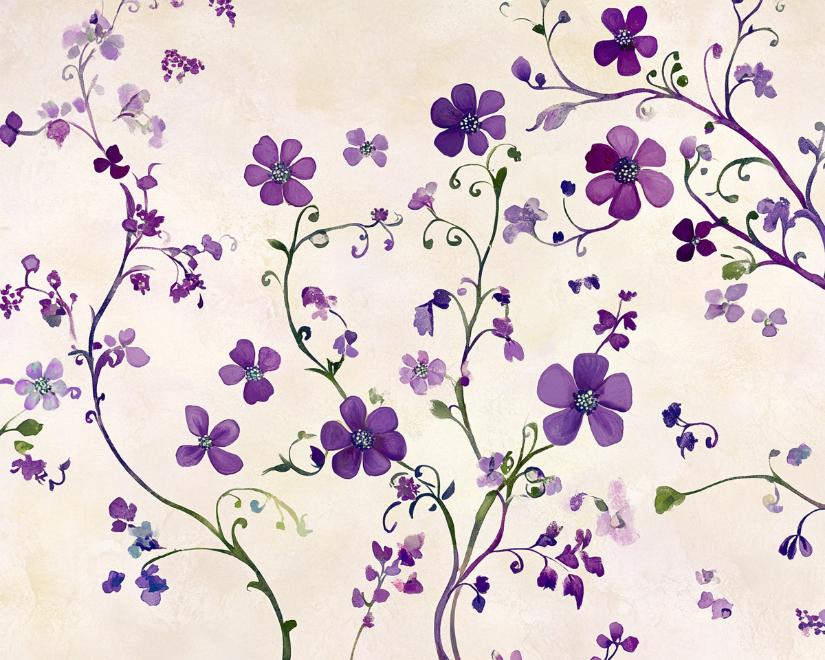 A Purple Flower Painting in Italianate Style