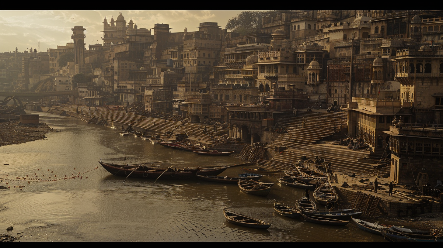 A Quayside in India, 1400s, Movie-like