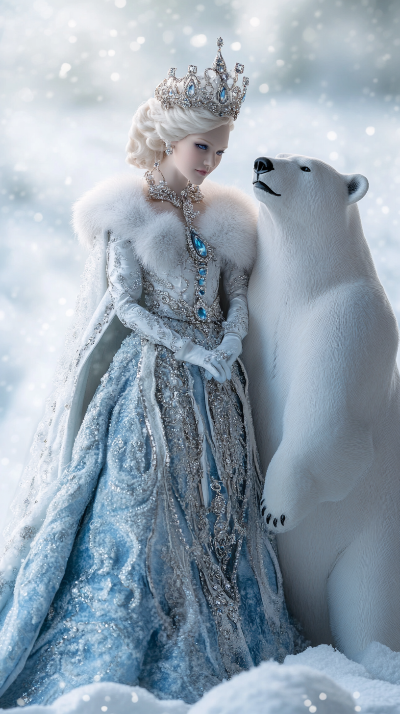 A Queen and Her Polar Bear Companion