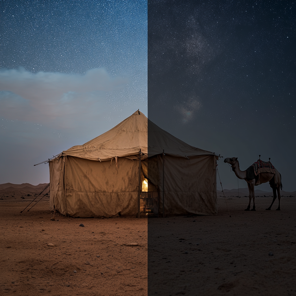 A Rainy Night at the Saudi Desert Tent