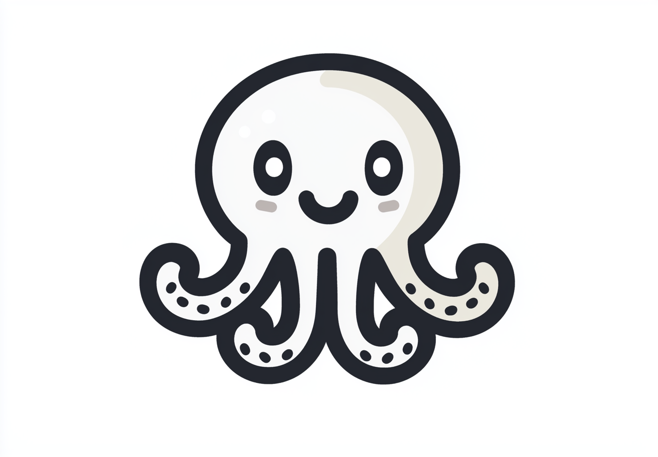 A Roman-style octopus icon with onions on white