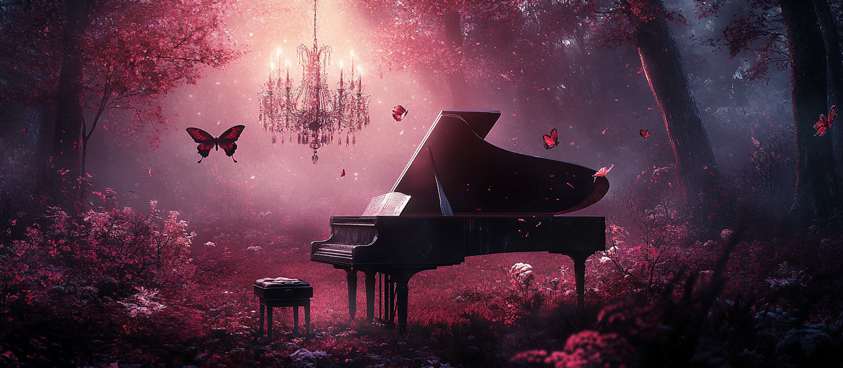 A Romantic Forest Night with Beautiful Piano