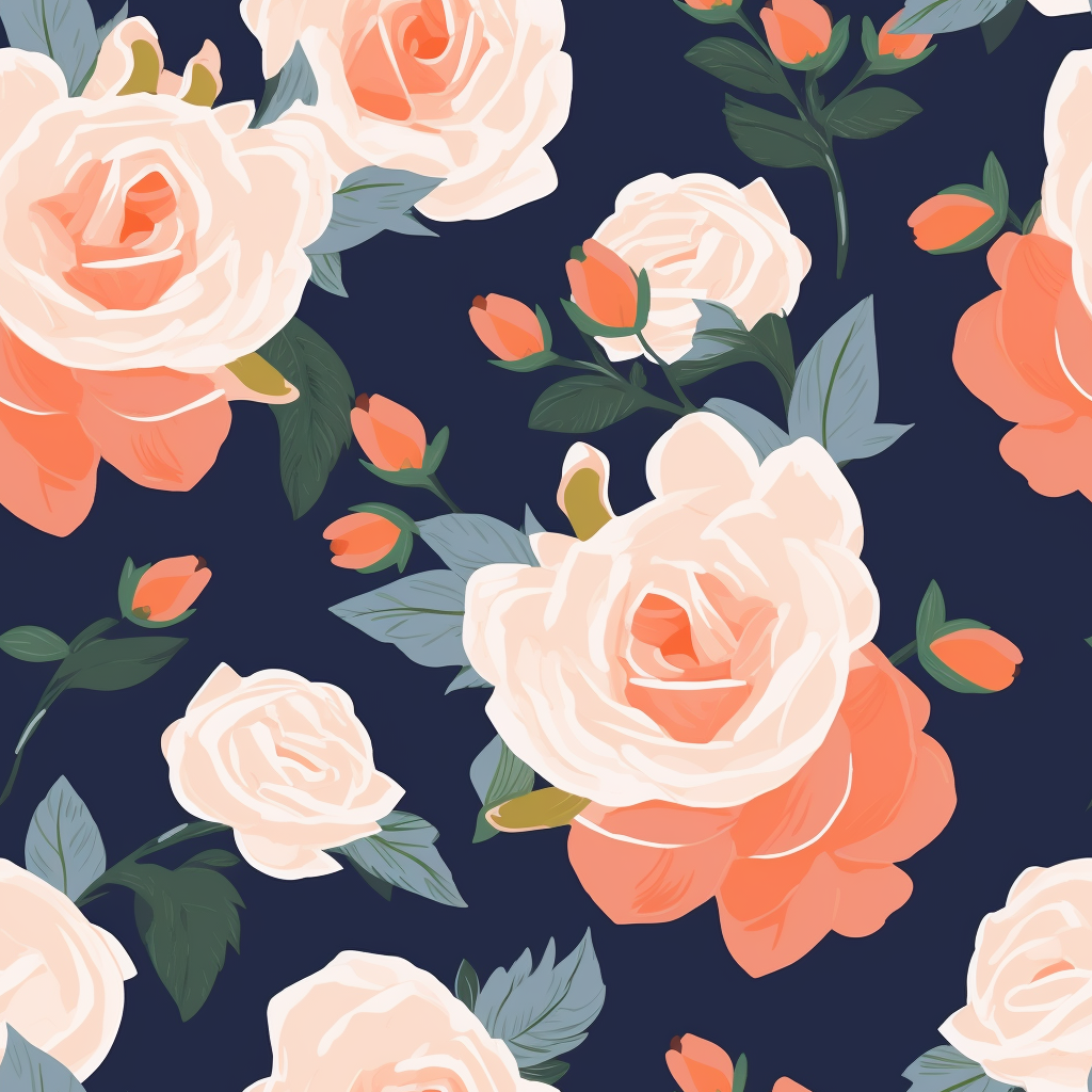 A Romantic Roses Pattern with Anime Style