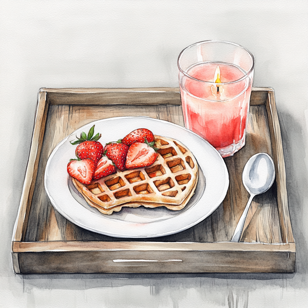 A Romantic Valentine's Breakfast Illustration