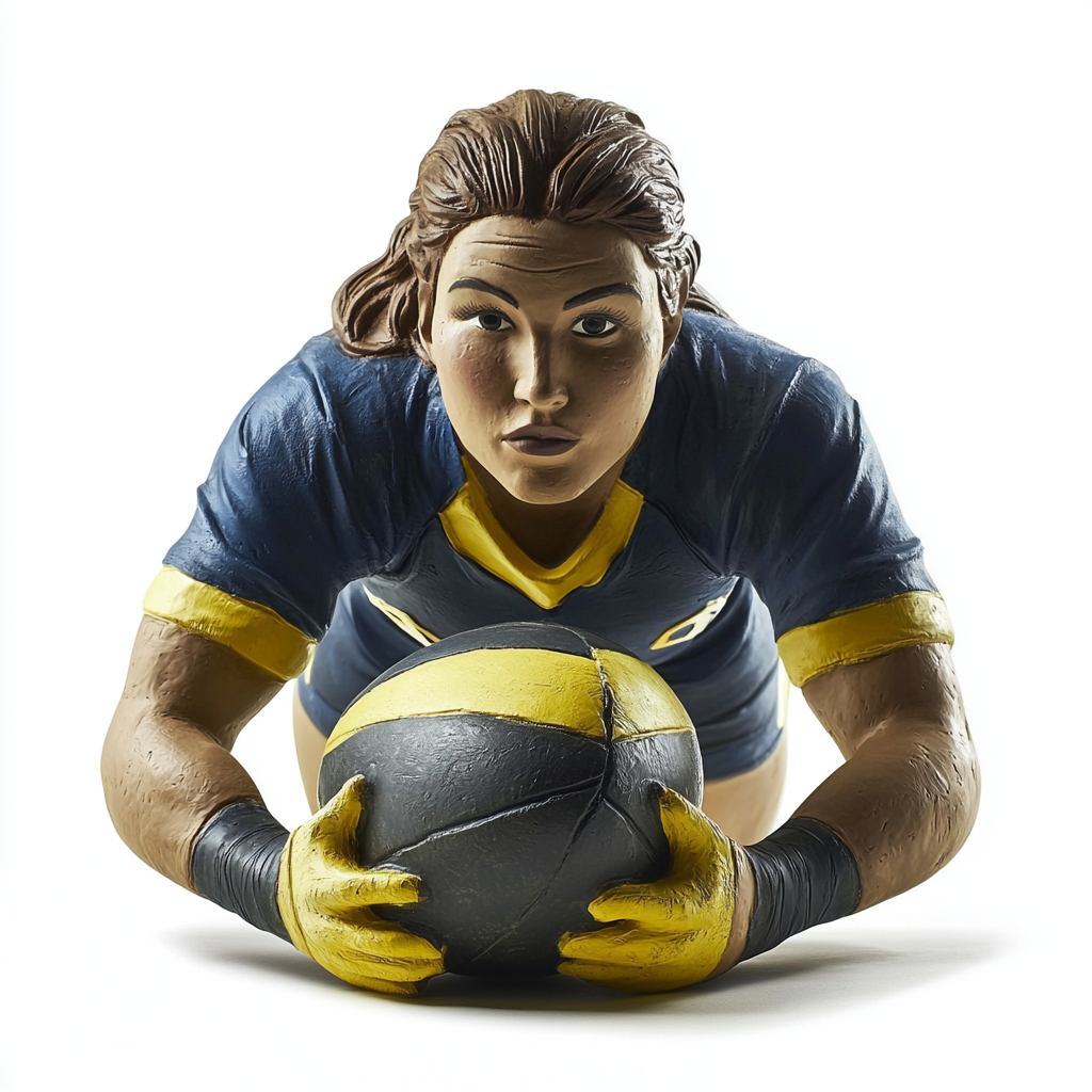 A Rugby Dummy Resembling Ilona Maher