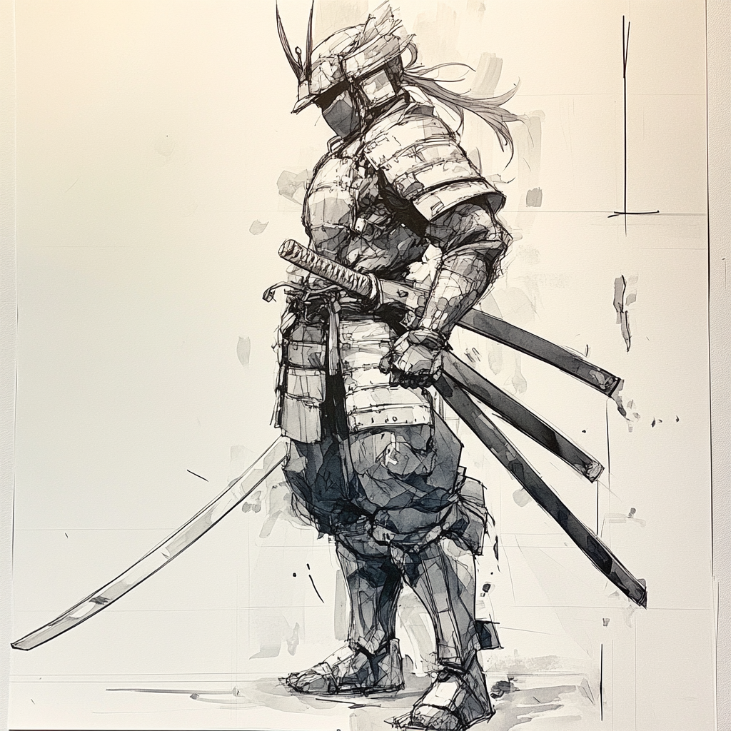 A Samurai in Black and White