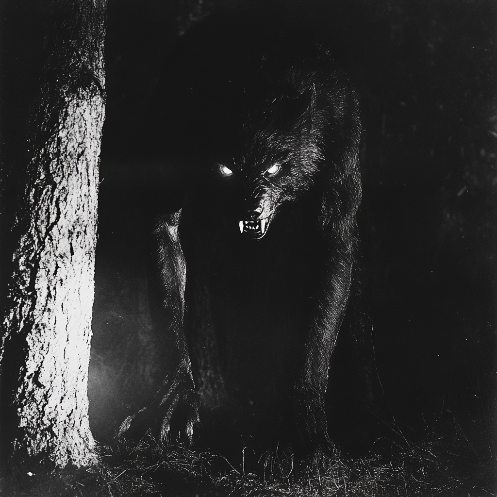 A Scary Werewolf in Dark Forest