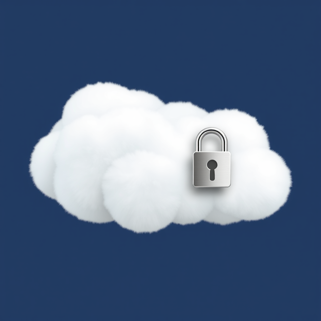 A Secure Cloud Storage Logo with Lock Symbol.