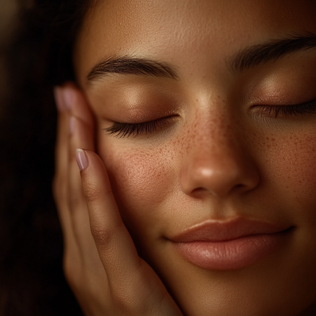 A Serene Latina Woman with Gentle Smile