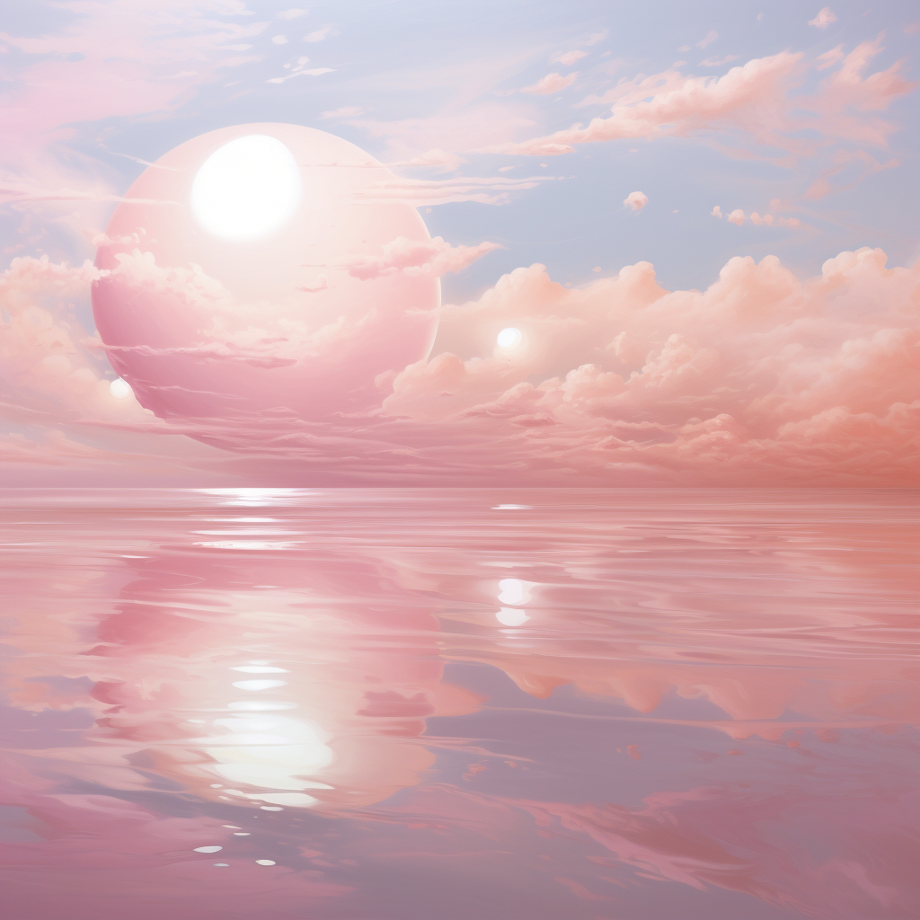 A Serene Pink Moonlit Reflection of Beauty