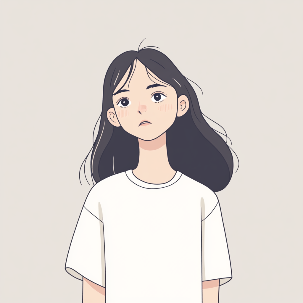 A Simple, Calm Character in Japanese Style