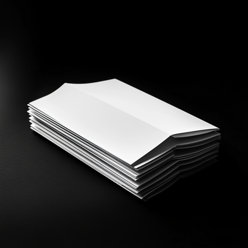 A Simple White Brochure on Black Background