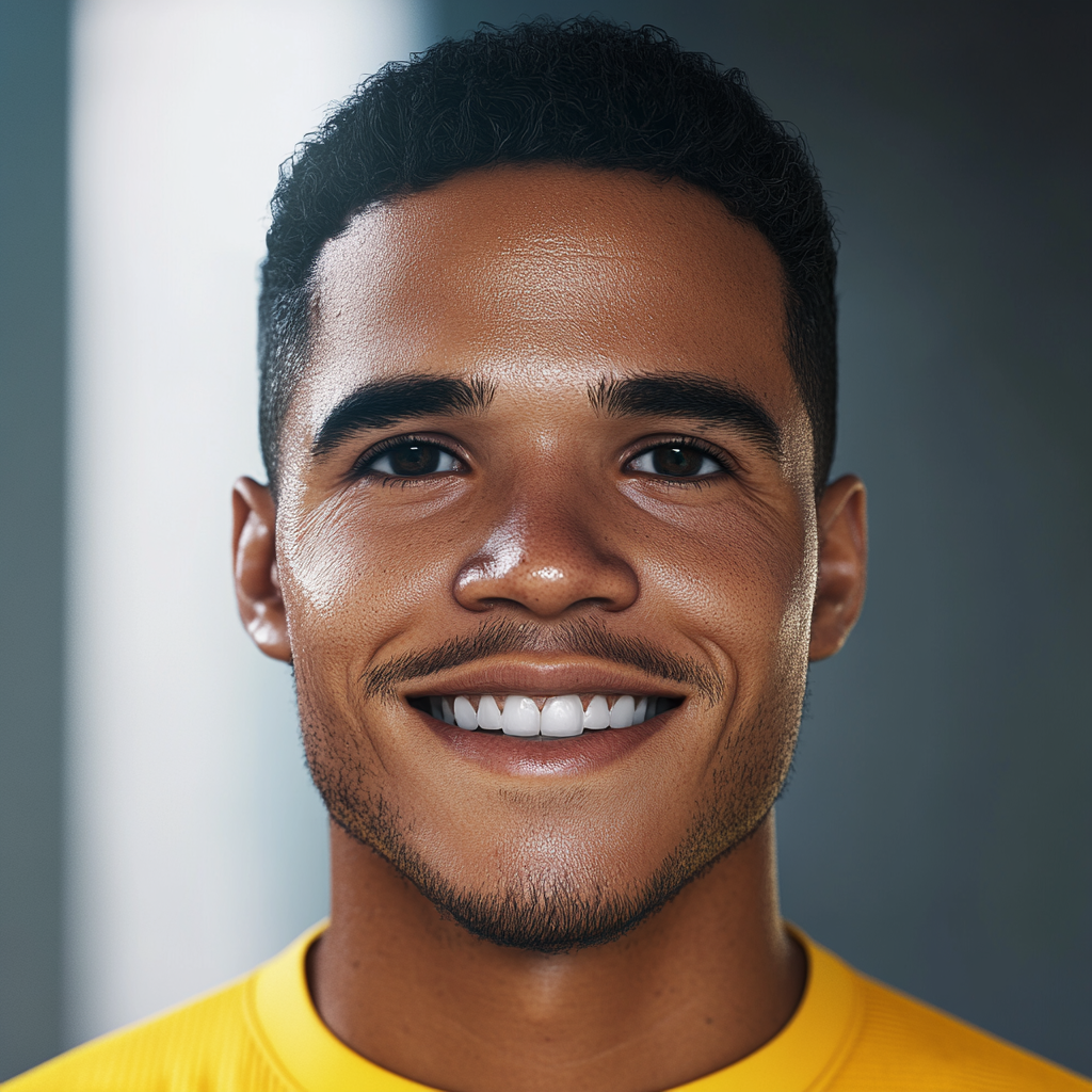 A Smiling Dutch-Curacaoan Soccer Player Portrait