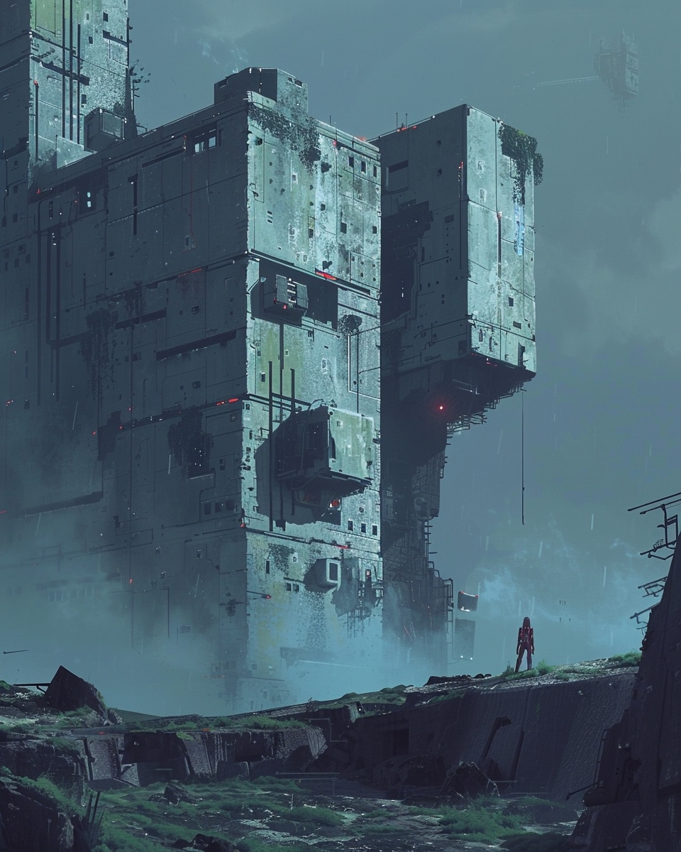 A Solitary Sci Fi Landscape With Abandoned Buildings