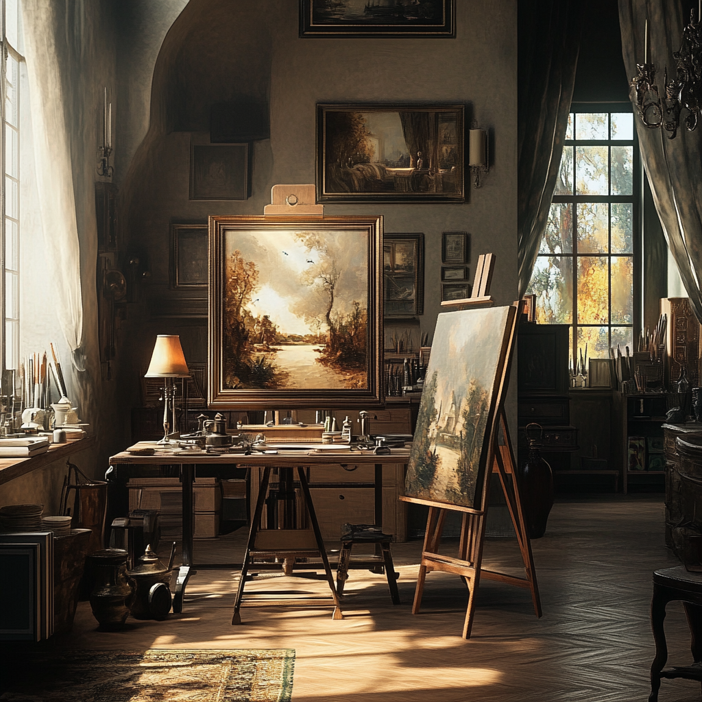 A Sophisticated European Art Studio