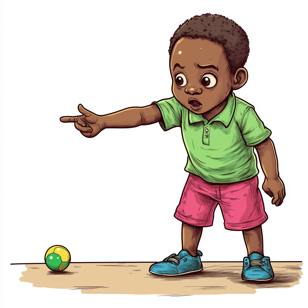 A South Sudanese boy playing with a ball