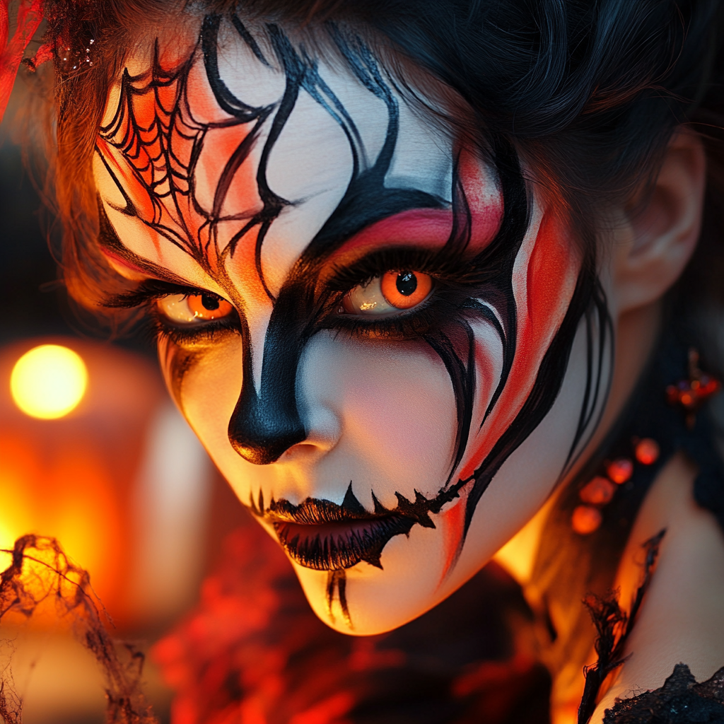 A Spooky Halloween Party with Creative Makeup Styles