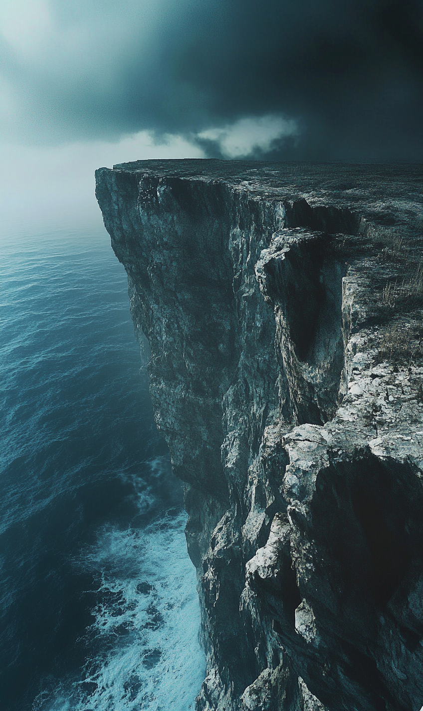 A Spooky Stormy Island From Above